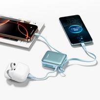 baterijos laidai - Joyroom JR-PBF27 10000mAh 22.5W Powerbank su dviem integruotais kabeliais, mėlynas - 6 nuotrauka
