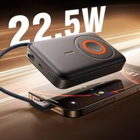22.5w 10000mah - Joyroom JR-PBM02 10000mAh, 22.5W, 3in1, MagSafe, juodas (black) - 2 nuotrauka