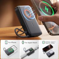 22.5w 10000mah - Joyroom JR-PBM02 10000mAh, 22.5W, 3in1, MagSafe, juodas (black) - 7 nuotrauka