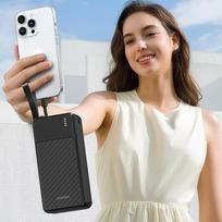 power bank 30000mah - Dudao K11 Max 30000mAh Powerbank su integruotais kabeliais, juodas - 4 nuotrauka