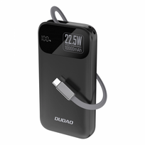 22.5w 10000mah - Dudao K31 10000mAh 22.5W PD Powerbank su integruotu kabeliu, juodas - 5 nuotrauka