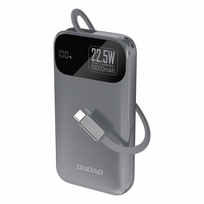baterijos laidai - Dudao K31 10000mAh 22.5W PD powerbank su integruotu kabeliu, pilkas - 5 nuotrauka