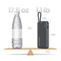 baterijos laidai - Cuktech CUKP200NGLLG 20000mAh, 55W, su integruotu USB-C laidu, baltas - 2 nuotrauka
