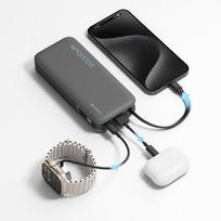 baterijos laidai - Cuktech CUKP200NGLLG 20000mAh, 55W, su integruotu USB-C laidu, baltas - 3 nuotrauka