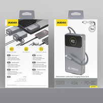 baterijos laidai - Dudao K31 Pro 20000mAh 45W, pilkas (grey) - 10 nuotrauka