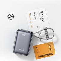 baterijos laidai - Joyroom JR-PBF29 20000mAh 22.5W išorinė baterija su dvigubu laidu - juoda - 4 nuotrauka