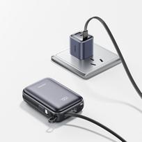 baterijos laidai - Joyroom JR-PBF29 20000mAh 22.5W išorinė baterija su dvigubu laidu - juoda - 7 nuotrauka