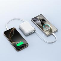 baterijos laidai - Joyroom JR-PBF27 Pro 10000mAh 30W Power Bank, balta - 6 nuotrauka