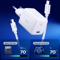 type 1 charger - Spigen EE451EU Essential USB-C 45W Wall Charger Baltas (White) - 7 nuotrauka
