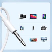 3.5 mm jack - Joyroom JR-EW01 laidinės ausinės su nuotolinio valdymo pultu Baltos (White) - 4 nuotrauka