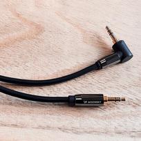 mini jack aux cable - Wozinsky WACSAB-2M AUX kabelis kampinis (vyriškas-vyriškas) mini jack 2m Juodas (Black) - 2 nuotrauka