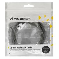 mini jack aux cable - Wozinsky WACSAB-2M AUX kabelis kampinis (vyriškas-vyriškas) mini jack 2m Juodas (Black) - 5 nuotrauka