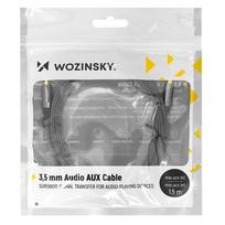 mini jack aux cable - Wozinsky WACMJB-2M universalus mini jack kabelis 2x AUX 2 m Juodas (Black) - 7 nuotrauka