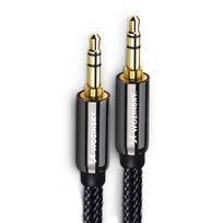 mini jack aux cable - Wozinsky WACMJB-2M universalus mini jack kabelis 2x AUX 2 m Juodas (Black) - 11 nuotrauka