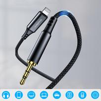 min 1 - Choetech AUX007 Lightning / Mini Jack 3.5mm laidas 1m - Juodas (Black) - 6 nuotrauka