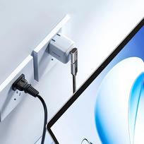 usb c kampinis - Wozinsky WPKF-01 USB-C - USB-C 40Gb/s 240W 8K OTG kampinis adapteris - Pilkas (Gray) - 7 nuotrauka