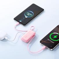 baterijos laidai - Joyroom JR-PR2L 10000mAh 35W rožinis - 2 nuotrauka