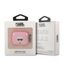 3 pin - Karl Lagerfeld "KLA3UKHGP Karl®s Head Case for AirPods 3" Pink Glitter - 2 nuotrauka