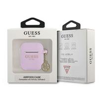 airpods deklas silikoninis - Guess GUA2LSC4EU Charm Case for Airpods 1/ 2 Purple - 2 nuotrauka