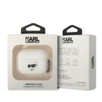 airpods deklas silikoninis - Karl Lagerfeld "3D Logo NFT Choupette Head Silicone Case for Airpods Pro®® White - 2 nuotrauka