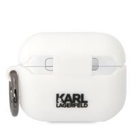 airpods deklas silikoninis - Karl Lagerfeld "3D Logo NFT Choupette Head Silicone Case for Airpods Pro®® White - 3 nuotrauka