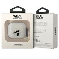 blizgantis deklas - Karl Lagerfeld 3D Logo NFT Karl and Choupette TPU Glitter Case for Airpods 3 White - 2 nuotrauka