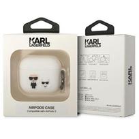 airpods deklas silikoninis - Karl Lagerfeld Choupette Silicone Case for Airpods 3 White - 2 nuotrauka