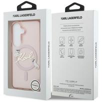 telefonai samsung rozinis - Karl Lagerfeld IML Choupette Karl Script Logo magnetinis dėklas iPhone Samsung Galaxy S26 rožinis - 2 nuotrauka