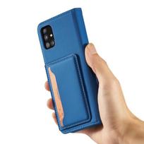 magnetinis korteliu deklas - Hurtel Magnet Card Dėklas Samsung Galaxy A12 5G - Mėlynas (Blue) - 2 nuotrauka