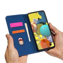 magnetinis korteliu deklas - Hurtel Magnet Card Dėklas Samsung Galaxy A12 5G - Mėlynas (Blue) - 3 nuotrauka