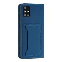 magnetinis korteliu deklas - Hurtel Magnet Card Dėklas Samsung Galaxy A12 5G - Mėlynas (Blue) - 9 nuotrauka