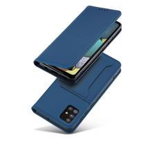 magnetinis korteliu deklas - Hurtel Magnet Card Dėklas Samsung Galaxy A12 5G - Mėlynas (Blue) - 11 nuotrauka