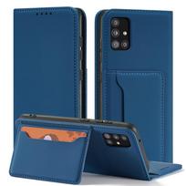 magnetinis korteliu deklas - Hurtel Magnet Card Dėklas Samsung Galaxy A12 5G - Mėlynas (Blue) - 12 nuotrauka