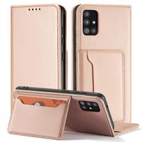 magnetas telefono - Hurtel Magnet Card Case Samsung Galaxy A12 5G - Rožinis (Pink) - 12 nuotrauka