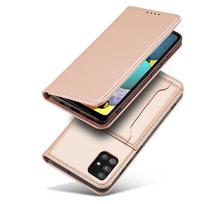 magnetas telefono - Hurtel Magnet Card Case Samsung Galaxy A12 5G - Rožinis (Pink) - 14 nuotrauka