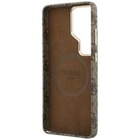s26 ultra deklas - Guess PU 4G Script Metal Logo magnetinis dėklas Samsung Galaxy S26 Ultra rudas - 3 nuotrauka