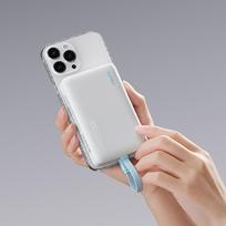 magnetinis power bank - Cuktech CP132ML 10000mAh Magnetic Power Bank, baltas - 3 nuotrauka