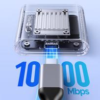diskas - Orico TC20-M2-10G M.2 NVME USB-C 3.2 Disko Dėžutė - Skaidrus (Transparent) - 3 nuotrauka