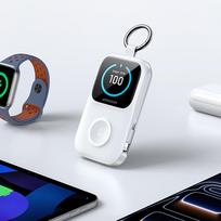 power bank wireless - Joyroom JR-W19 5000mAh išorinė baterija su 5W belaidžiu laikrodžio įkrovimu - balta - 3 nuotrauka