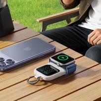 power bank wireless - Joyroom JR-W19 5000mAh išorinė baterija su 5W belaidžiu laikrodžio įkrovimu - balta - 5 nuotrauka