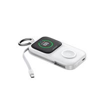 power bank wireless - Joyroom JR-W19 5000mAh išorinė baterija su 5W belaidžiu laikrodžio įkrovimu - balta - 10 nuotrauka