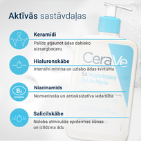 geles - CeraVe Facial Cleansers SA Smoothing 473ml - 2 nuotrauka