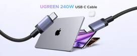ugreen 5m usb c - Ugreen L532 USB-C į USB-C kabelis 0.5m 240W Juodas (Black) - 5 nuotrauka