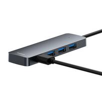 usb a sakotuvas - 4in1 Hub Baseus UltraJoy Lite USB-A to USB 3.0 15cm (grey) - 4 nuotrauka