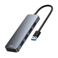 usb a sakotuvas - 4in1 Hub Baseus UltraJoy Lite USB-A to USB 3.0 15cm (grey) - 6 nuotrauka