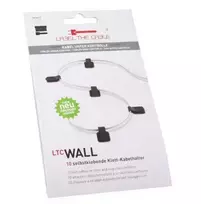 velcro - Label The Cable Wall Velcro Cable Holder Set Of 10 Black - 5 nuotrauka