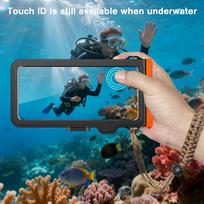vandeniui atsparus deklas - Tech-Protect IPX8 Pro Vandeniui Atsparus Telefonų Dėklas - Juodas (Black) ir Oranžinis (Orange) - 3 nuotrauka