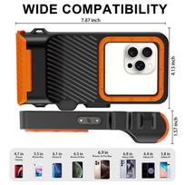 vandeniui atsparus deklas - Tech-Protect IPX8 Pro Vandeniui Atsparus Telefonų Dėklas - Juodas (Black) ir Oranžinis (Orange) - 5 nuotrauka