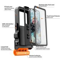 vandeniui atsparus deklas - Tech-Protect IPX8 Pro Vandeniui Atsparus Telefonų Dėklas - Juodas (Black) ir Oranžinis (Orange) - 6 nuotrauka