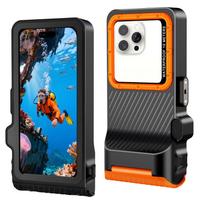 vandeniui atsparus deklas - Tech-Protect IPX8 Pro Vandeniui Atsparus Telefonų Dėklas - Juodas (Black) ir Oranžinis (Orange) - 7 nuotrauka